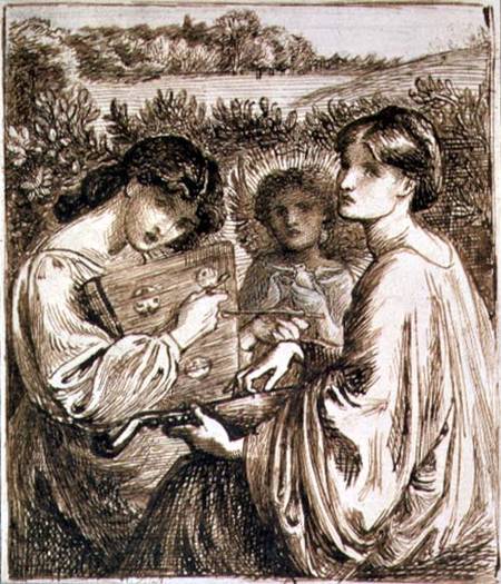 Study for 'The Bower Meadow' od Dante Gabriel Rossetti