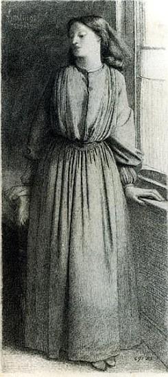 Elizabeth Siddal, May 1854 (pen and ink) od Dante Gabriel Rossetti