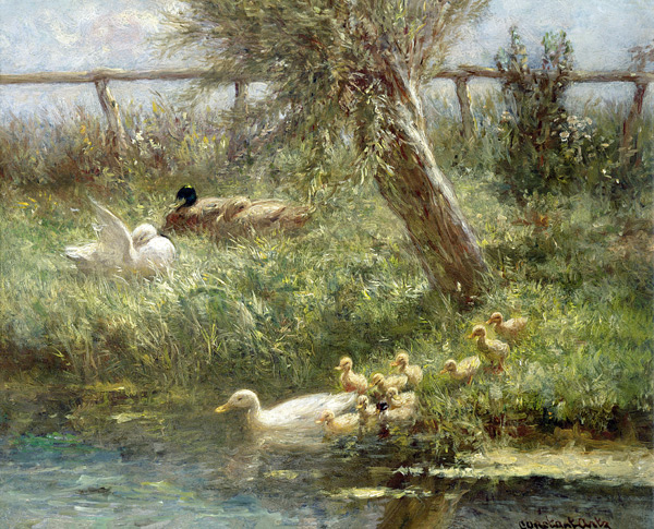 Ducks and ducklings od David Adolph Constant Artz