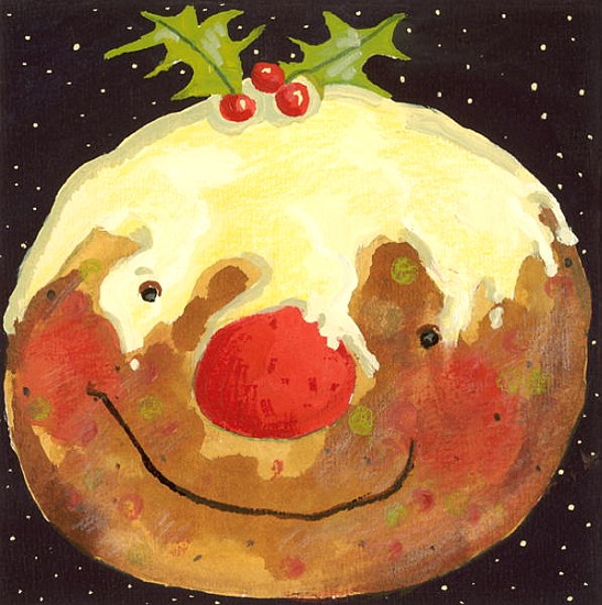 Christmas Pudding (gouache)  od David  Cooke