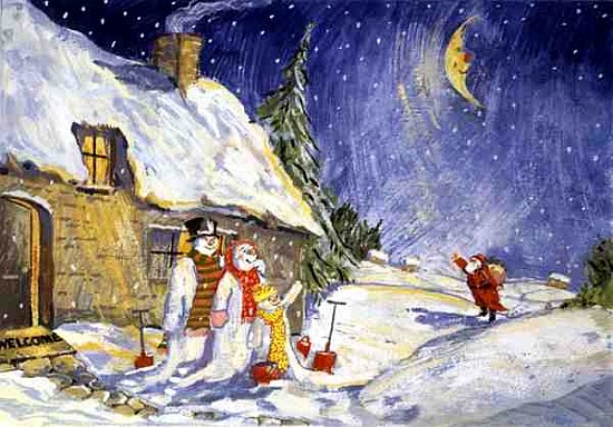Santa''s Visit, 1999 (gouache on paper)  od David  Cooke