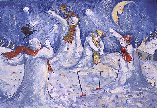 Snowmen throwing snowballs, 1995  od David  Cooke