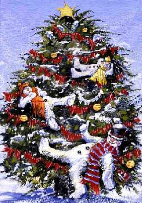 Snowmen in a Christmas Tree, 1999 (gouache on paper) 
