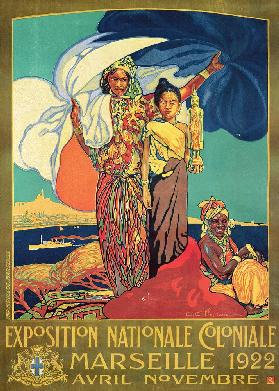 Poster advertising the 'Exposition Nationale Coloniale', Marseille