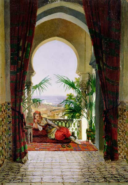An odalisque on a terrace od David Emil Joseph de Noter
