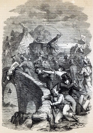 Election Riot at Hawick, 1837, illustration from ''Cassell''s Illustrated History of England'', publ od David Henry Friston