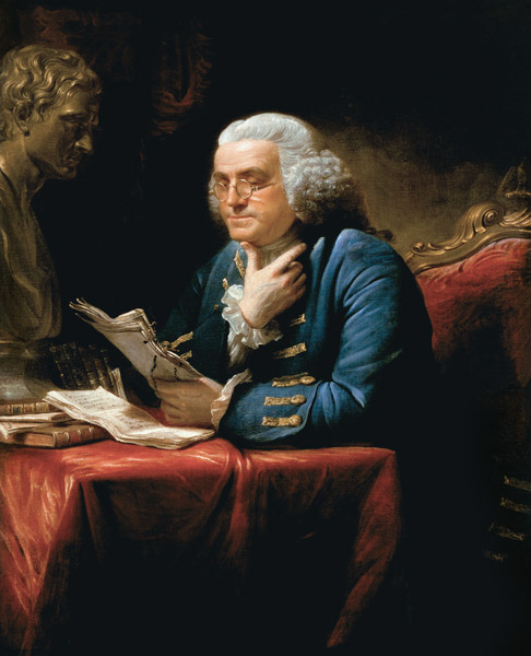 Portrait of Benjamin Franklin od David Martin