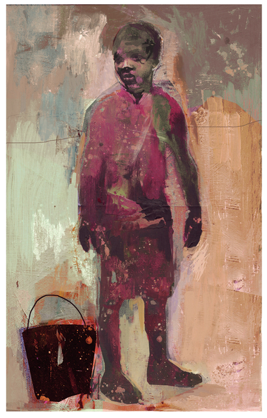 Boy and Water Bucket od David McConochie
