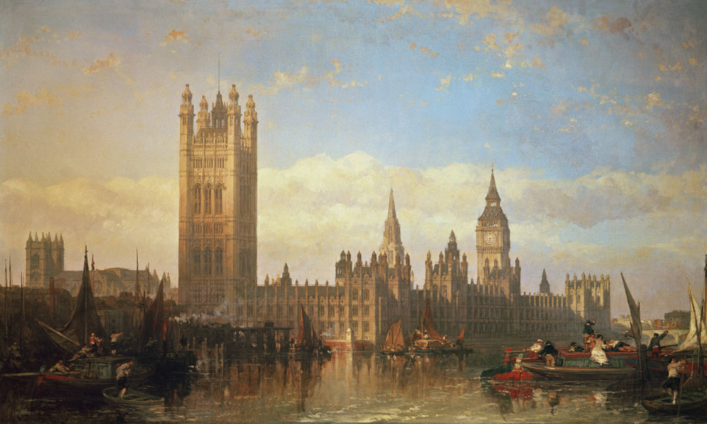 New Palace of Westminster from the River Thames od David Roberts