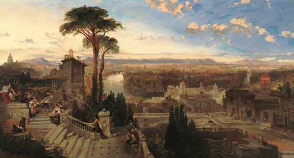 Rome, twilight, view from the Convent of San Onofrio on Mount Janiculum, c.1853-55 od David Roberts