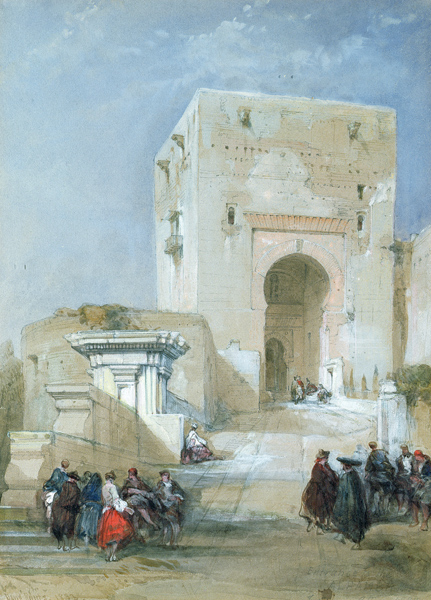 The Gate of Justice, Entrance to the Alhambra, 1833 (pencil od David Roberts