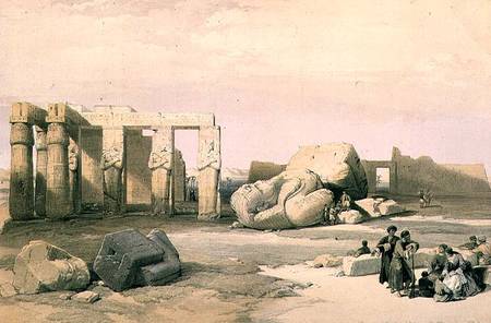 Fragments of the Great Colossus, at the Memnonium, Thebes od David Roberts