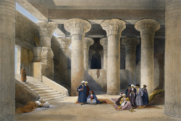 Interior of the Temple at Esna, Upper Egypt, from ''Egypt and Nubia''; engraved by Louis Haghe (1806 od David Roberts