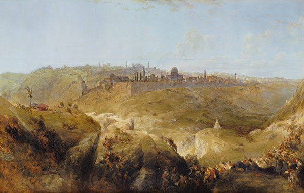 Pilgrims approaching Jerusalem od David Roberts