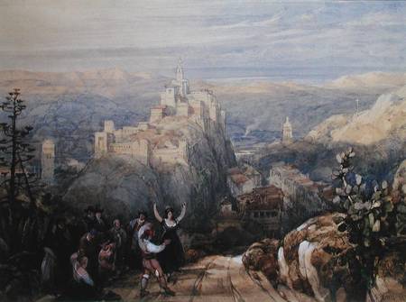 The Town and Castle at Loja, Spain od David Roberts