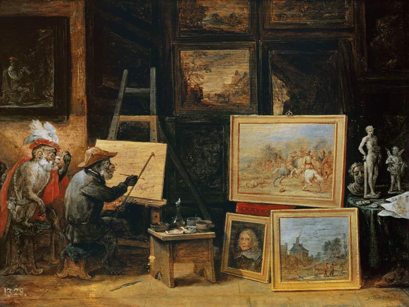 The Monkey Painter od David Teniers
