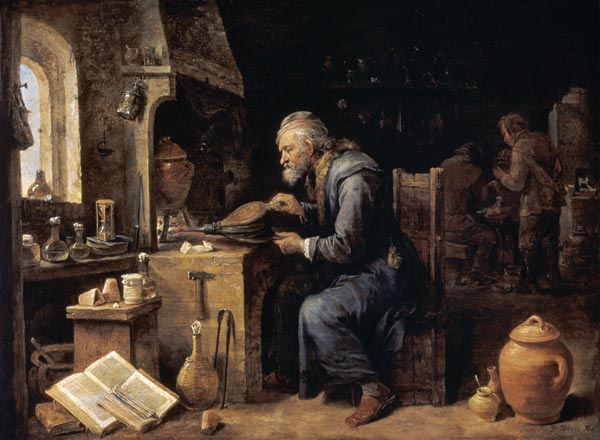 D.Teniers, An Alchemist, 1650s. od David Teniers