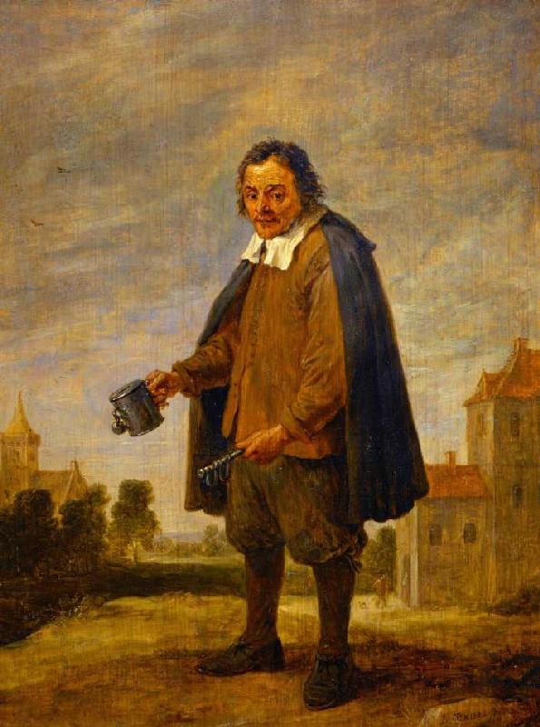 Der Sammler mit einer Rassel in der Hand od David Teniers