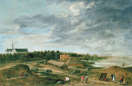 Brickmakers near Hemiksem (panel) od David Teniers