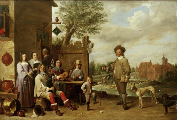 D.Teniers, Lanschaft mit Familie od David Teniers