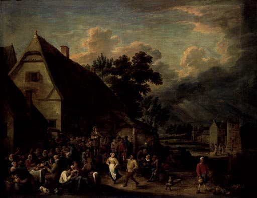 Grosse Dorfkirmes mit tanzendem Paar od David Teniers