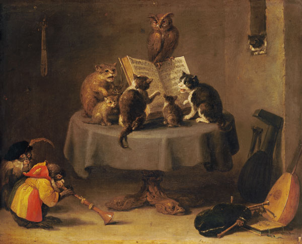 Cat and Monkey concert od David Teniers