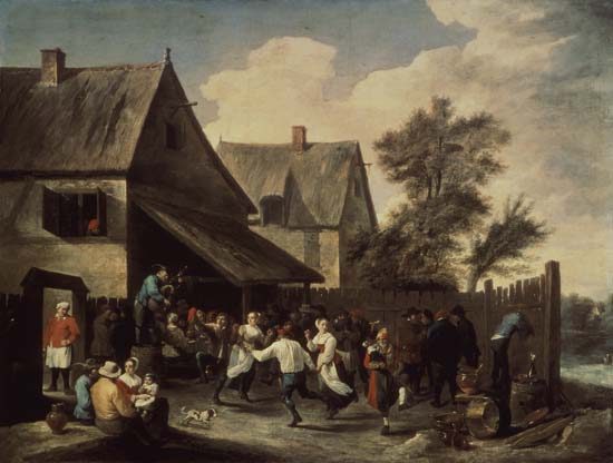 Kirmes-Tanz vor dem Wirtshaus od David Teniers