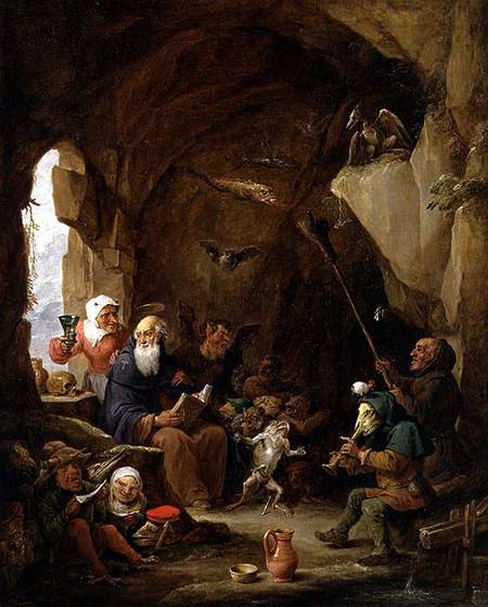 The Temptation of St. Anthony in a Rocky Cavern od David Teniers