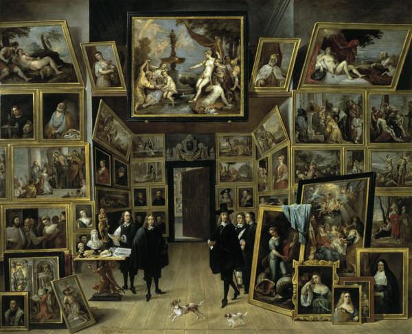 Teniers d.J., Leopold Wilhelm in Galerie od David Teniers