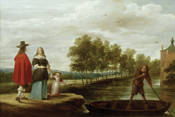 Teniers, Elegante Familie vor Überfahrt od David Teniers