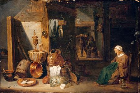 D.Teniers, Interior with a Woman.