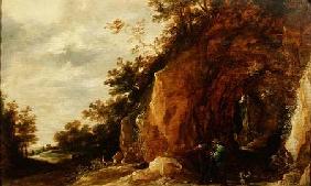Landscape with Travellers (one of a pair)