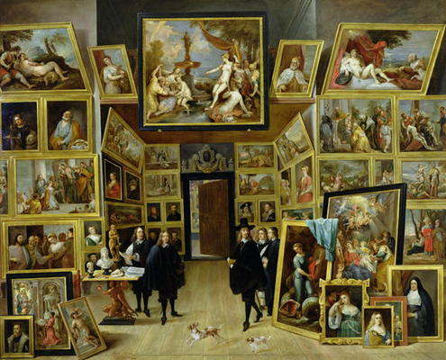 Archduke Leopold Wilhelm (1614-61) in his Picture Gallery, c.1647 (oil on copper) od David the Younger Teniers
