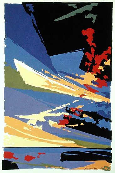 Sunset, St. Ouen, 1985 (gouache on paper)  od Derek  Crow