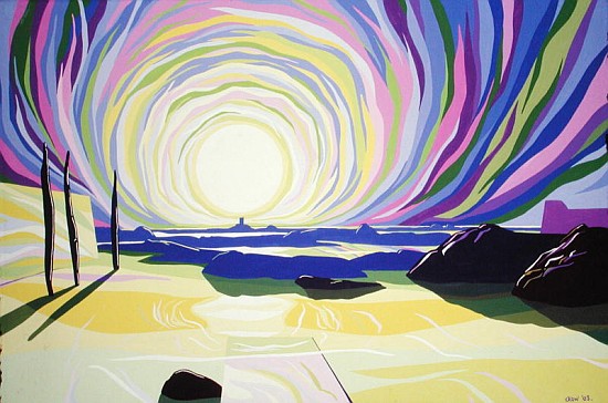 Whirling Sunrise, La Rocque, 2003 (gouache on paper)  od Derek  Crow