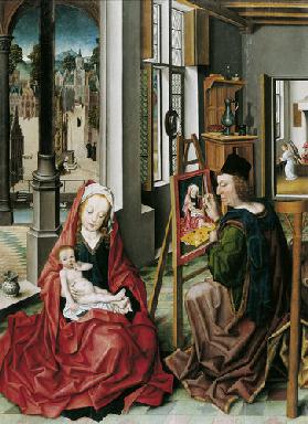 Der Evangelist Lukas malt die Muttergottes Um 1485