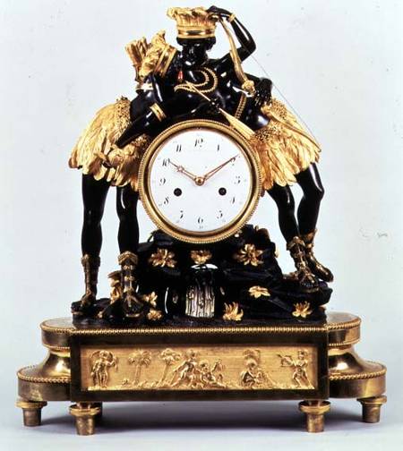 French Directoire ormolu and bronze clock od Deverberie et Companie