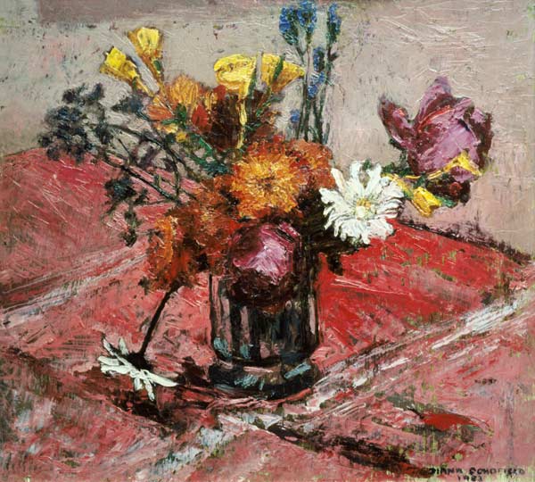Still Life with Vase of Flowers, 1983 od Diana  Schofield