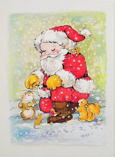 Father Christmas with Animals  od Diane  Matthes