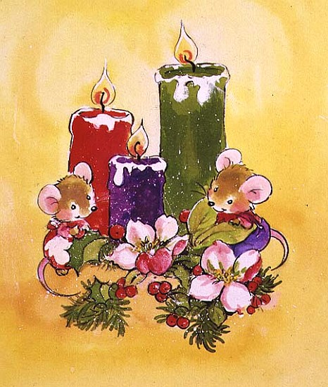 Mice with Candles  od Diane  Matthes