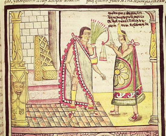 Fol.152v The Crowning of Montezuma II (1466-1520) the Last Mexican Emperor in 1502 od Diego Duran