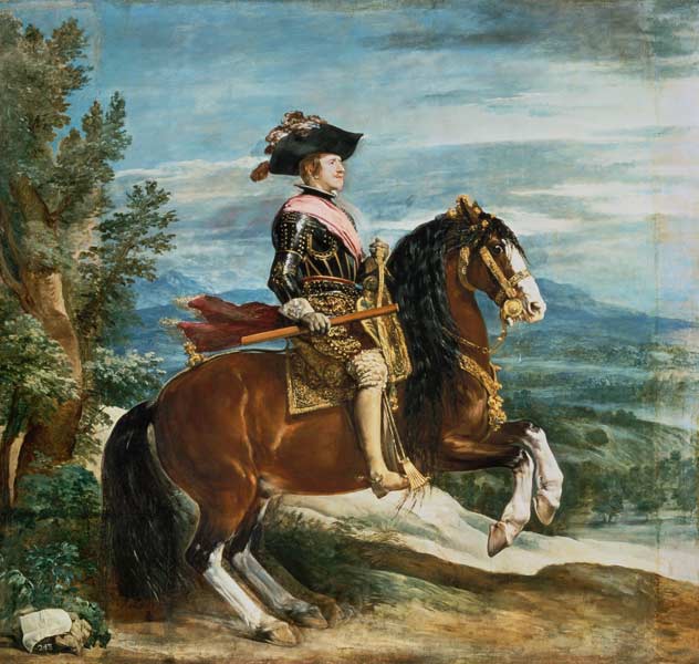 Philipp IV. to horse od Diego Rodriguez de Silva y Velázquez