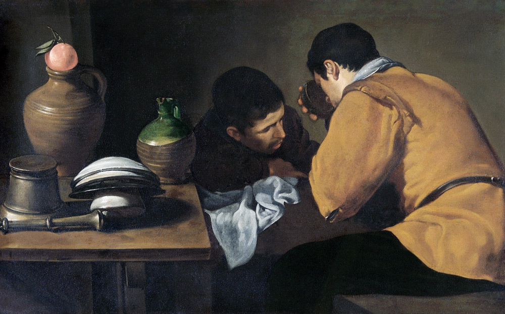 Two Men at Table, c.1620-21 od Diego Rodriguez de Silva y Velázquez