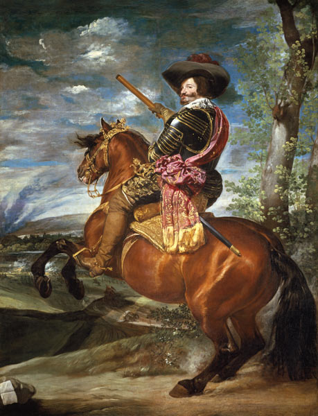 Gaspar de Guzmán, duke of olive-green are to horse od Diego Rodriguez de Silva y Velázquez