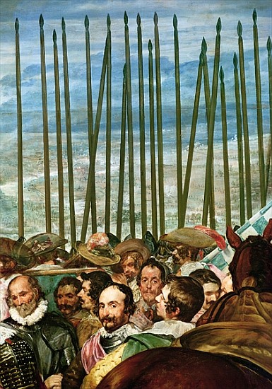 The Surrender of Breda, 1625, detail of soldiers with lances, c.1635 (see also 30730) od Diego Rodriguez de Silva y Velázquez