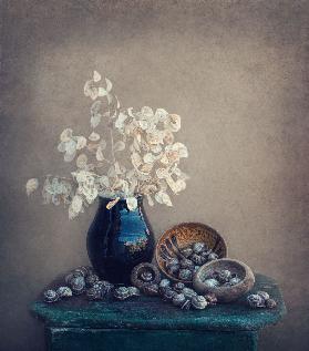 Still life with a lunaria and snails
