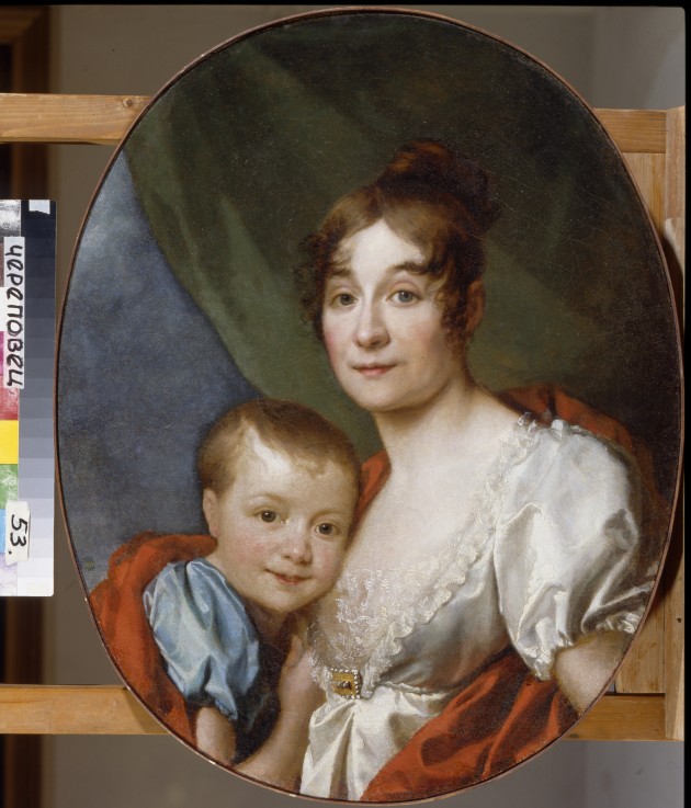Portrait of Countess Ekaterina Alexandrovna Shakhovskaya (1777-1846) with Daughter od Dimitrij Grigorjewitsch Lewizkij
