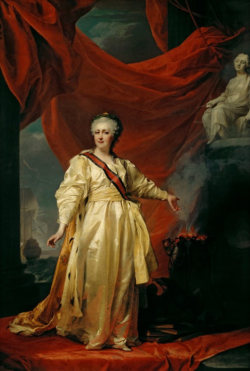 Portrait of Catherine II the Legislatress in the Temple Devoted to the Godess of Justice od Dimitrij Grigorjewitsch Lewizkij