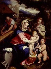 The sacred family with Katharina and Johannes. od Dionisio or Denis Calvaert