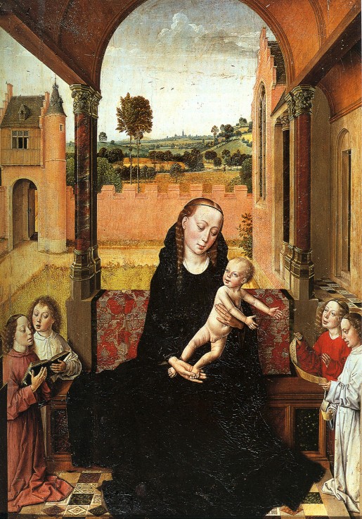 Madonna with Child and Four Angels od Dirck Bouts